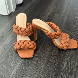 Chase + Chloe Women's Brown Braided Heels. Size 9